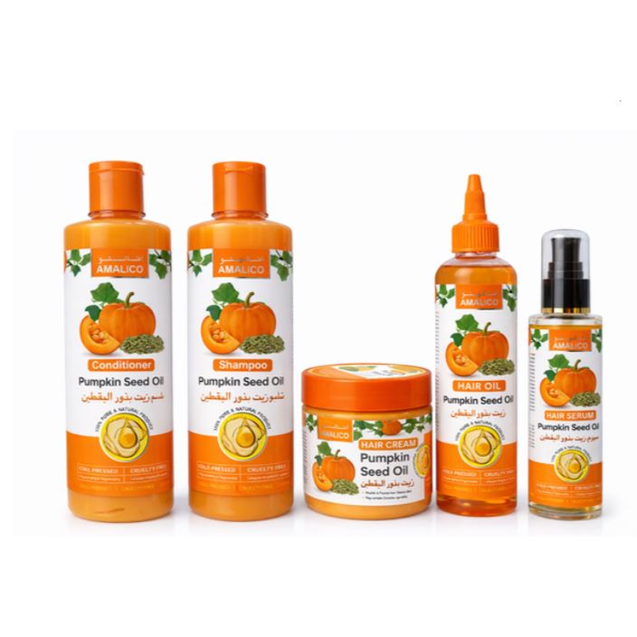 Amalico Pumpkin Seed Oil Hair Set (5 pcs) — Hair Care at Shop with Tamara