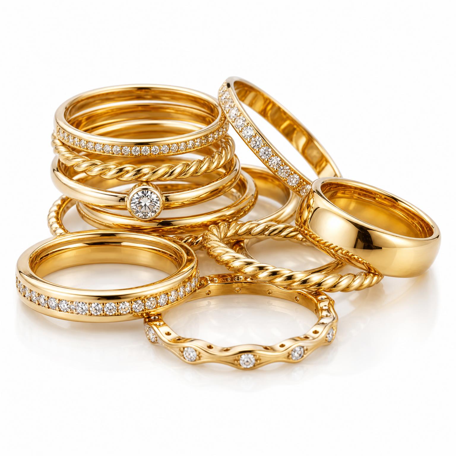 Gold-Plated Rings — Jewelry at Shop with Tamara