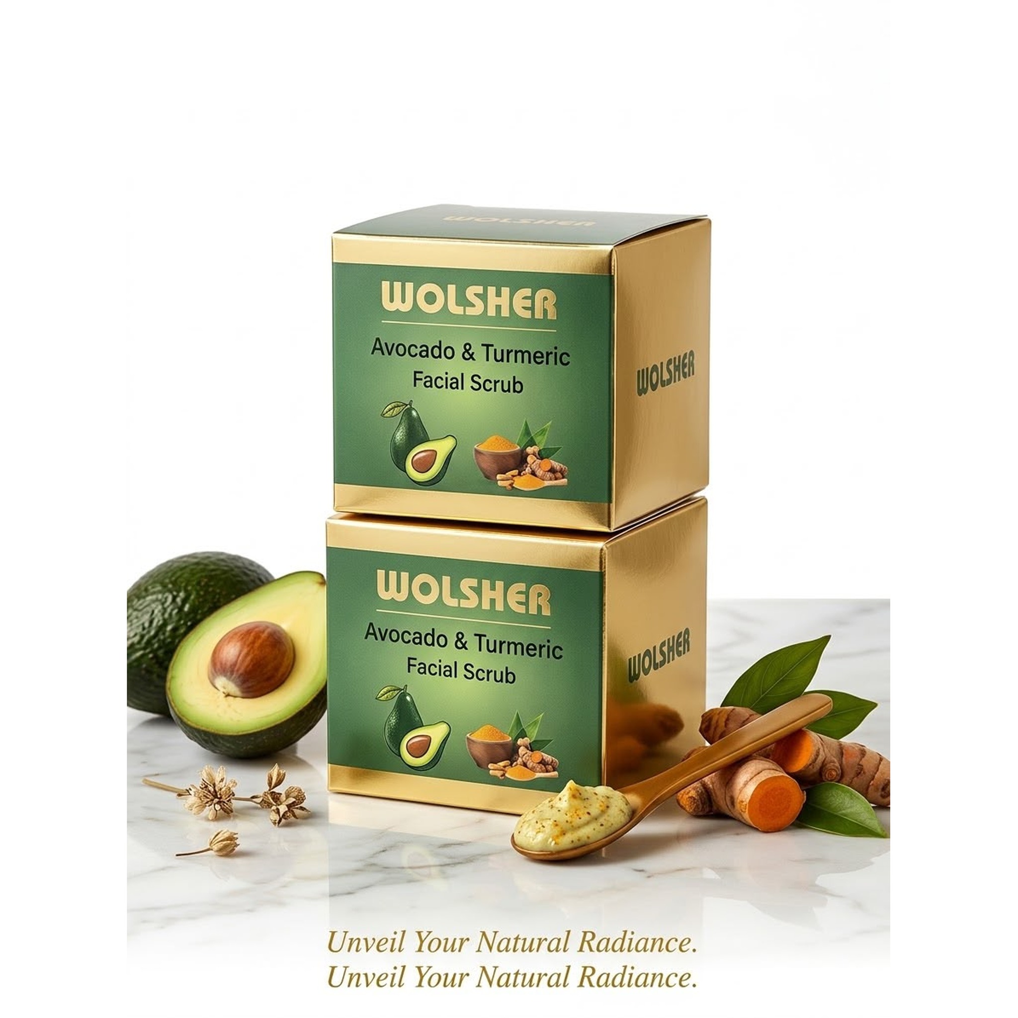 Wolsher Avocado & Turmeric Facial Scrub — Wolsher at Shop with Tamara